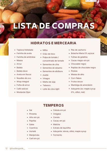 Lista de compras do ebook